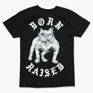 BORN X RAISED Bulldog Graphic Tee Navy - Size M